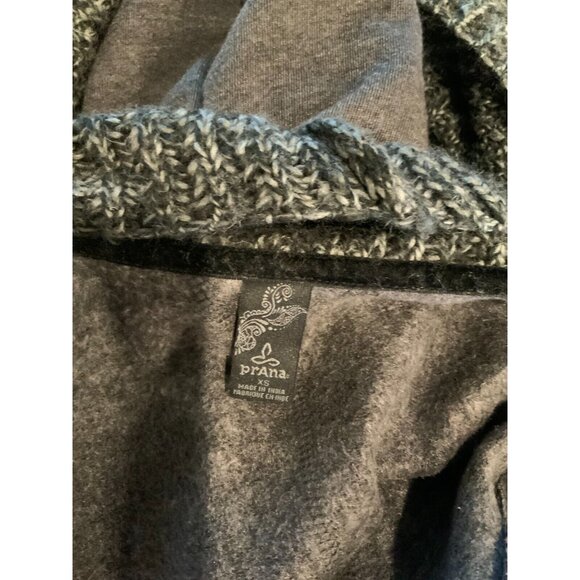 Prana Open Front Gray Chunky Knit Cardigan W/ Sweatshirt Arms, Size XS - Picture 6 of 6